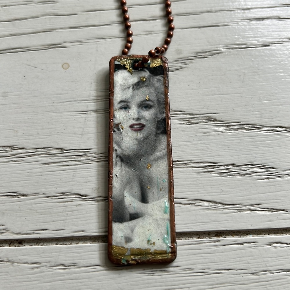 Marilyn Monroe Brass Bead Ball Necklace